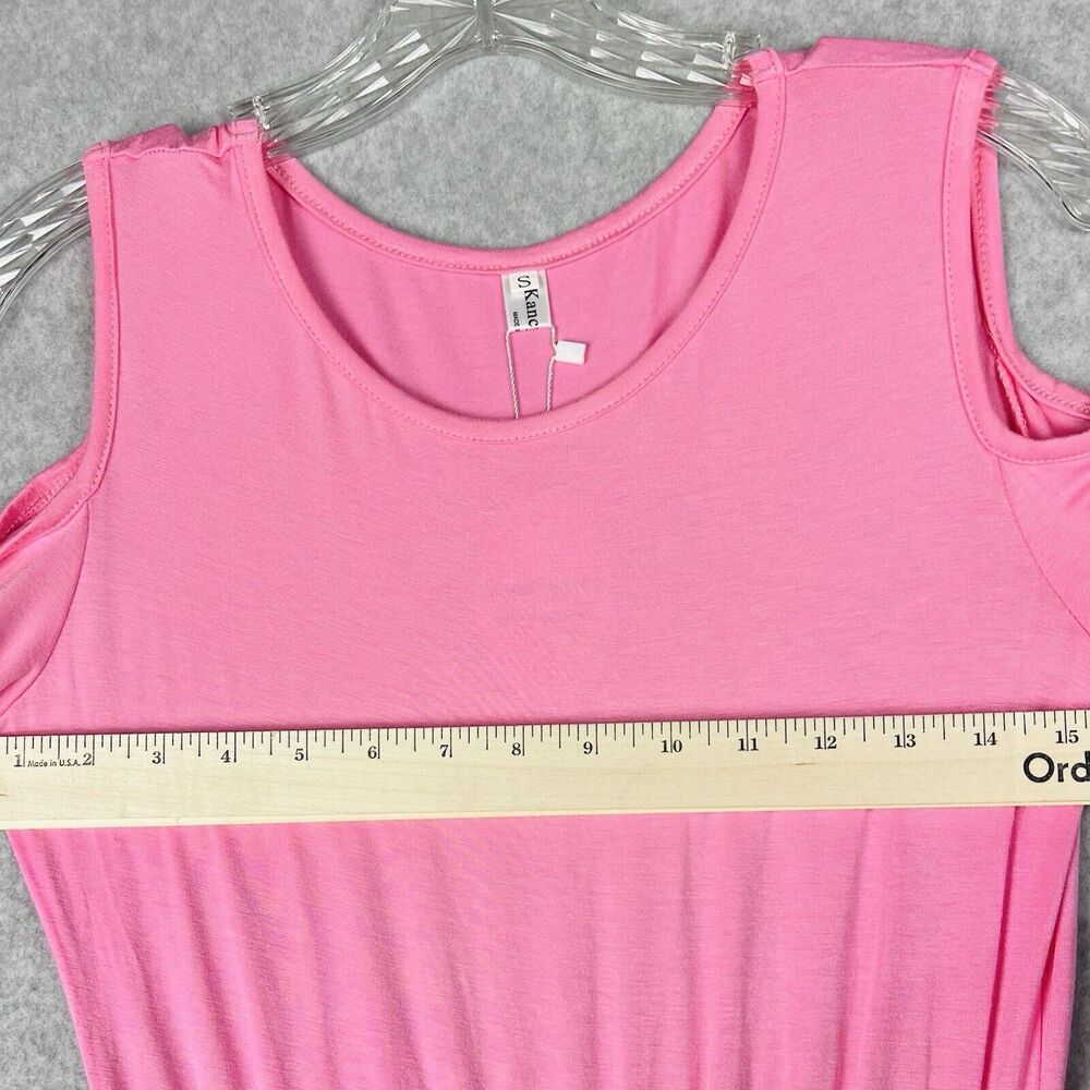 Kancystore Maxi Dress Womens Small Pink Black Floral Cold Shoulder Boho Summer - Picture 8 of 15